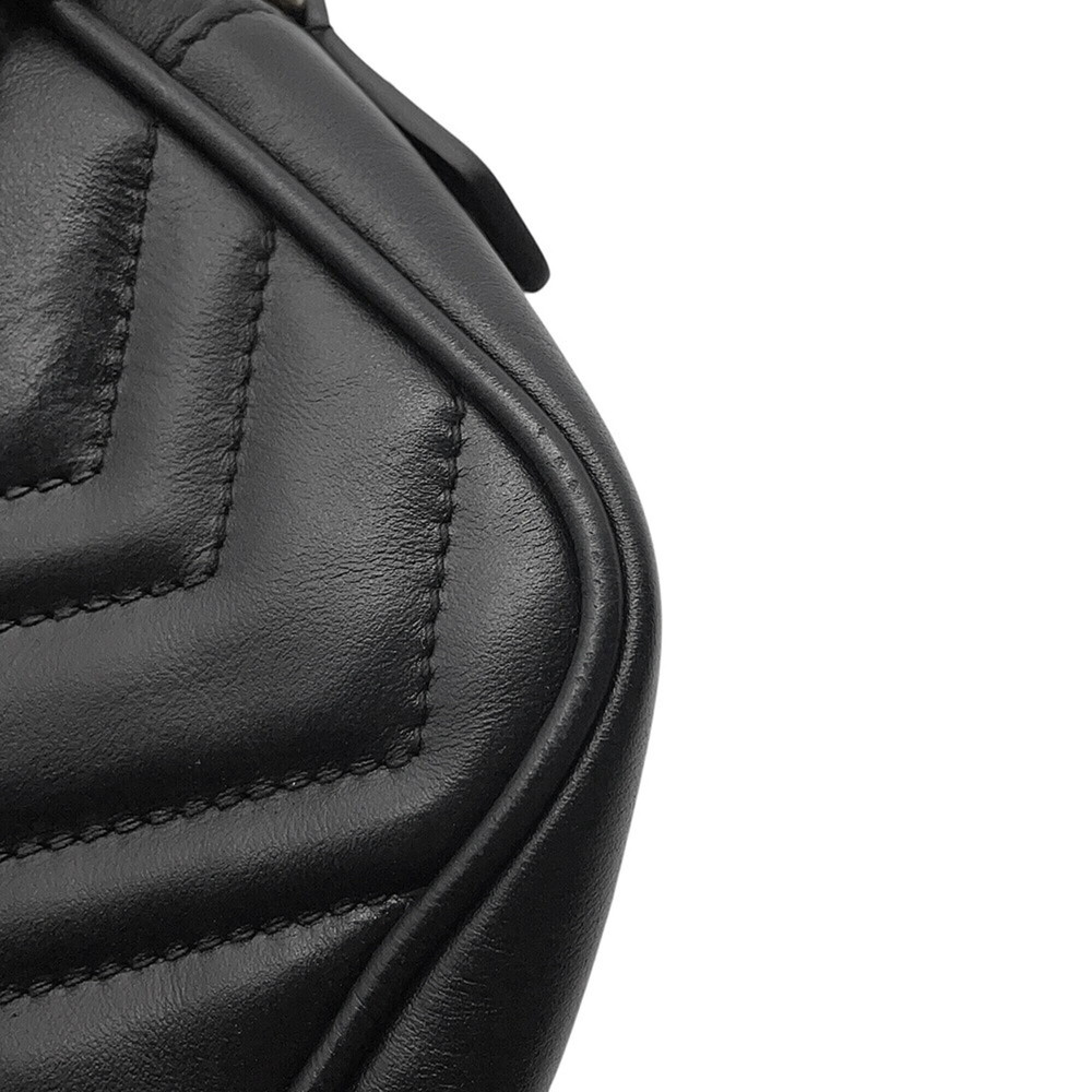 Gucci Chain Shoulder Bag GG Marmont Leather 634785 GUCCI Handbag Black Women's - Picture 9 of 15